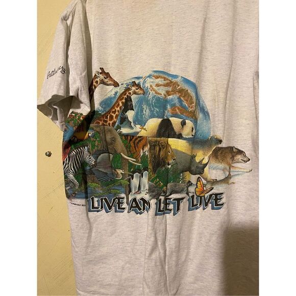 Animal Tee X Vintage Live and Let Live Wildlife Animals Earth shirt Habitat XCIl - Picture 12 of 15
